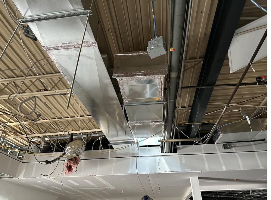 New sheet metal ductwork and trunk line